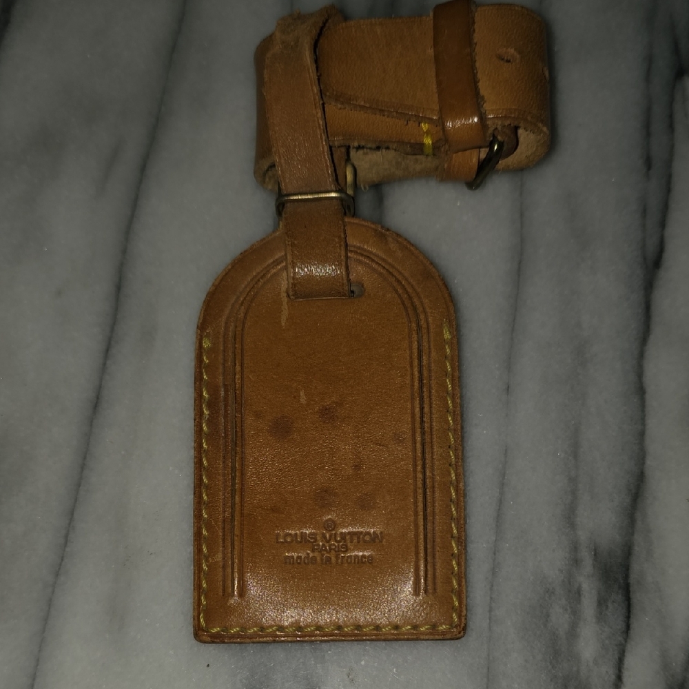Louis Vuitton Brown Leather Luggage Tag